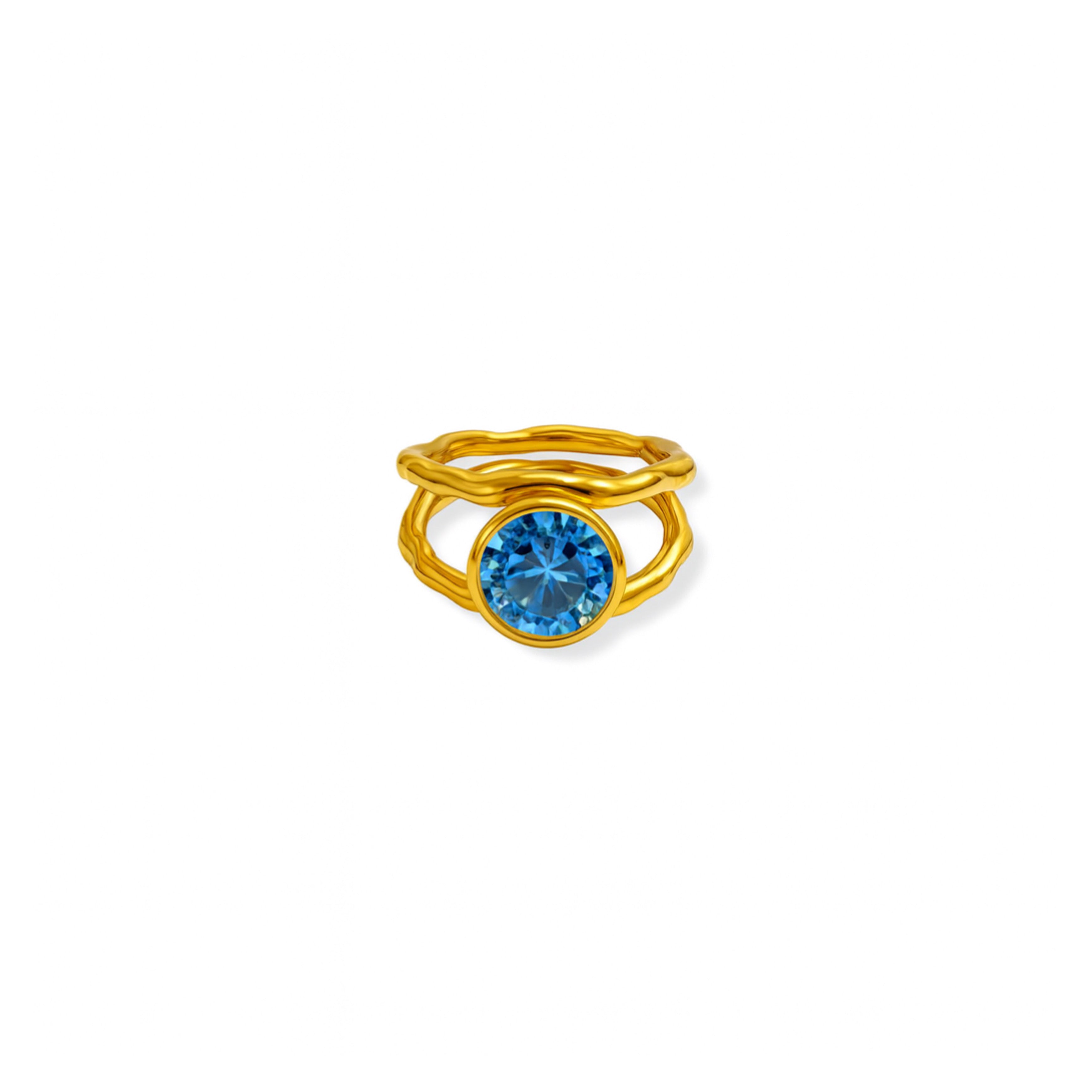 Anillo Topacio azul